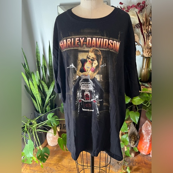 Harley Davidson California Top Rocker Canoga Hot Chick Skull T-Shirt Motorcycle - Picture 2 of 5